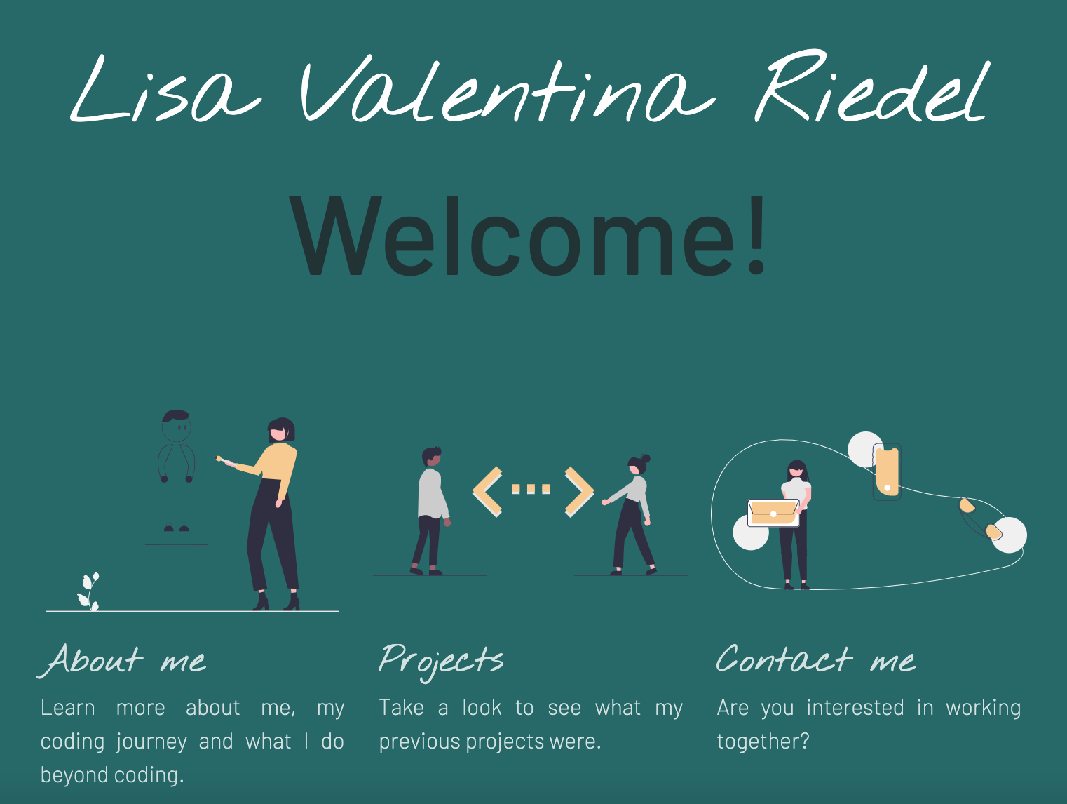 Image of the Landing page coded by Lisa Valentina Riedel